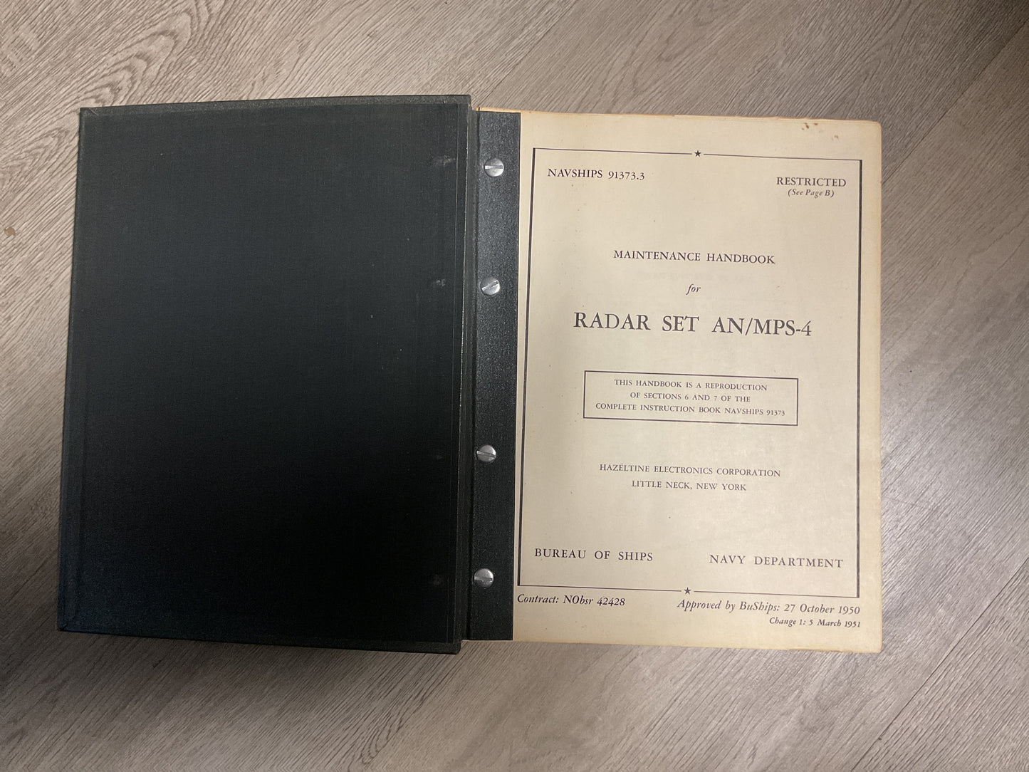 Maintenance Handbook Radar Set AN/MPS-4