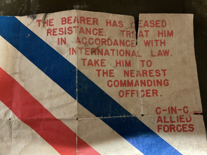 Original WWII Allied Forces Safe Conduct Pass Leaflet-Japanese Surrender Propaganda