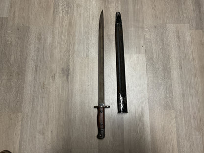 WWII British Wilkinson Sword W.S.C Pattern 1907 Lee Enfield Bayonet w/ Scabbard