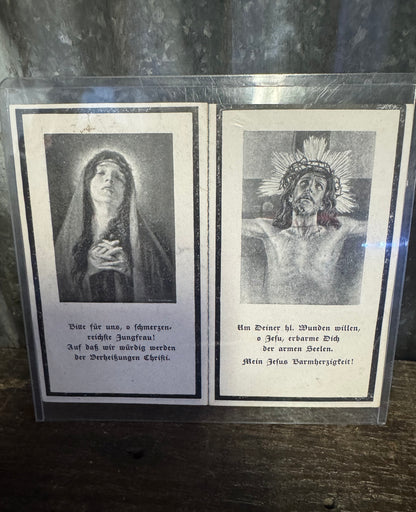 WWII German Memorial Death Card- Two Brothers – KIA & POW Death