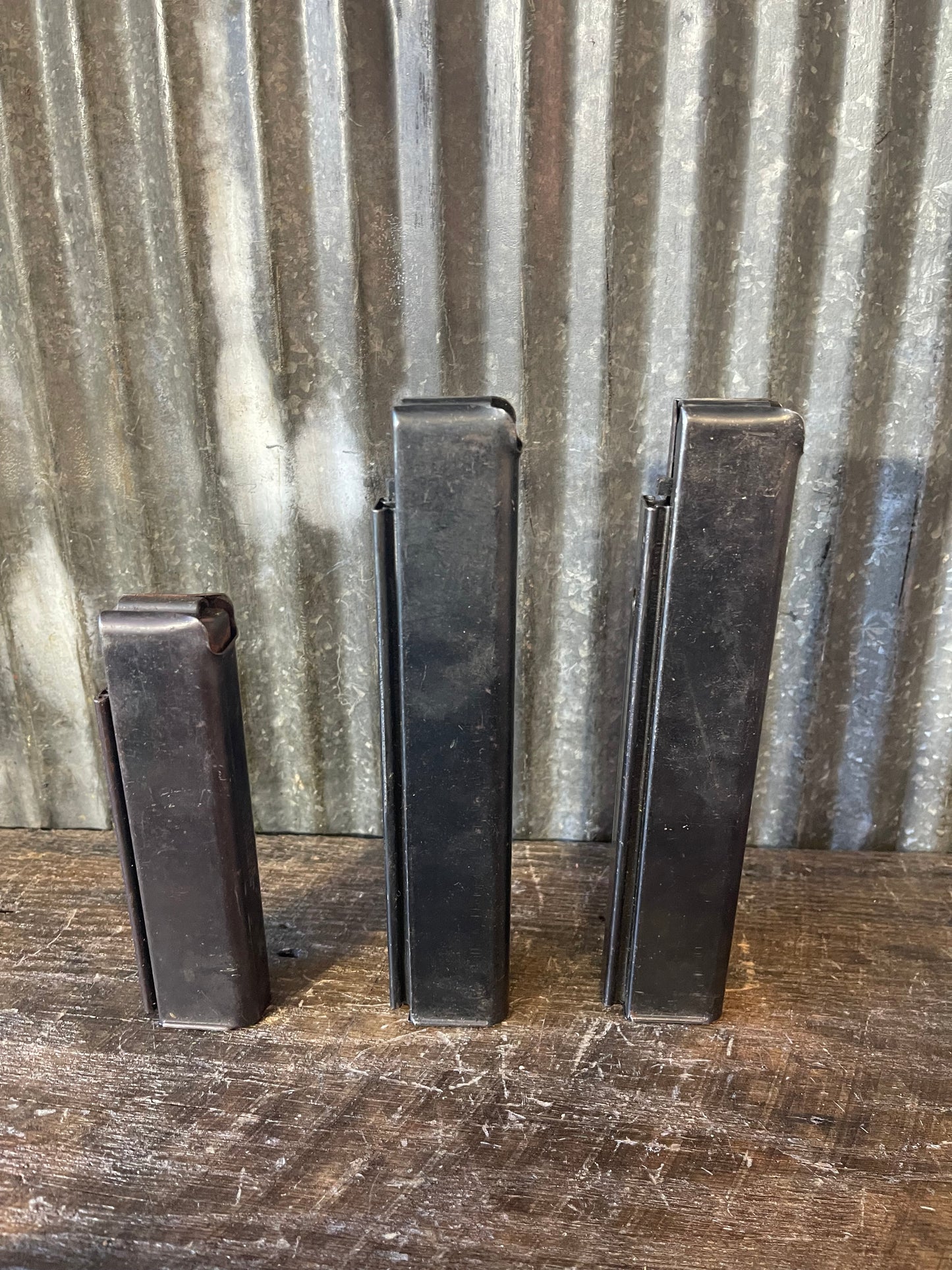 WWII Thompson Submachine Gun Magazine Lot – Auto-Ordnance Corp. – (2) 30-Round & (1) 20-Round Magazine