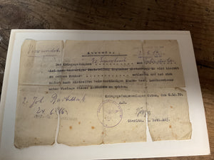 1939 German Wehrmacht POW Release Certificate-Kutno, Poland-Early WWII