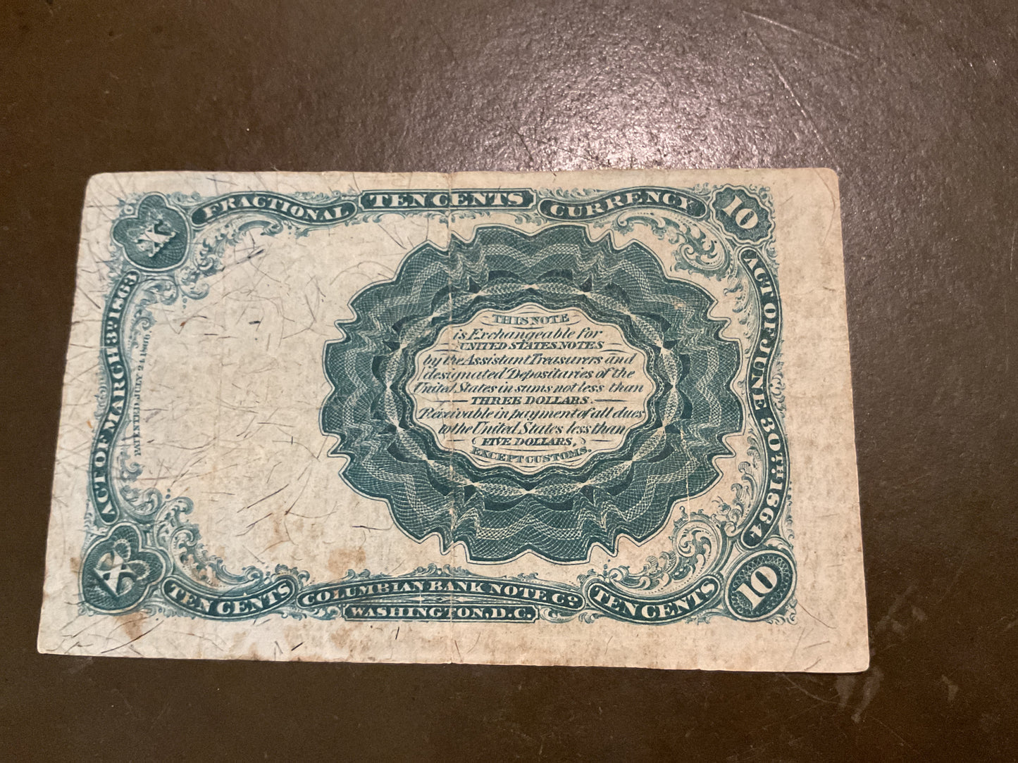 Civil War Fifth Issue Fractional Currency 1874