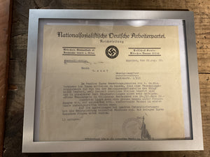 Original 1932 NSDAP Reichsleitung Employment Rejection Letter