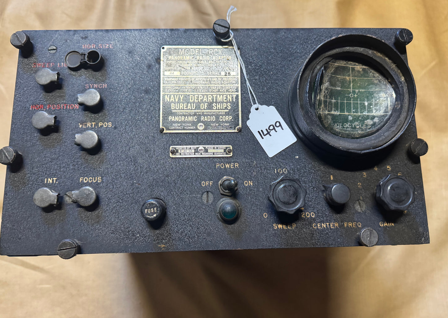 WWII Navy Bureau of Ships Model RCX Panoramic Radio Adaptor