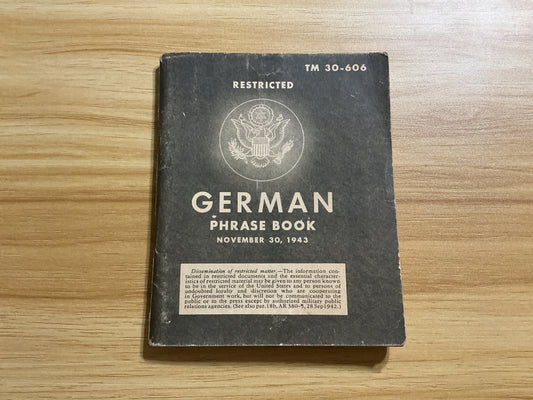 1943 U.S. Army German Phrase Book