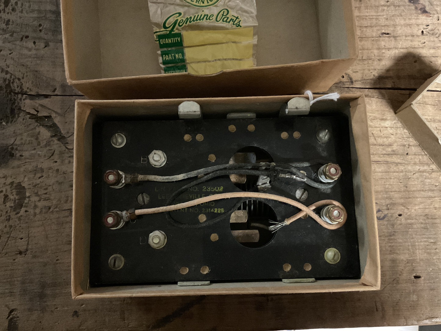 WWII Base Voltage Regulator-Leece Neville Service Part Number 23502-Original Box