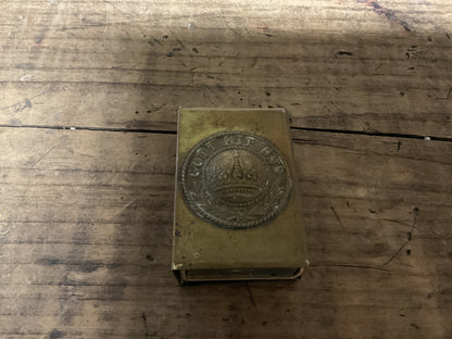 WWI Imperial German “Gott Mit Uns” Trench Art Matchbox Holder-Belt Buckle Emblem