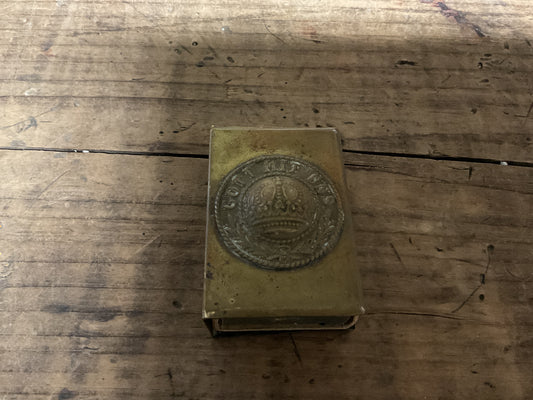 WWI Imperial German “Gott Mit Uns” Trench Art Matchbox Holder-Belt Buckle Emblem