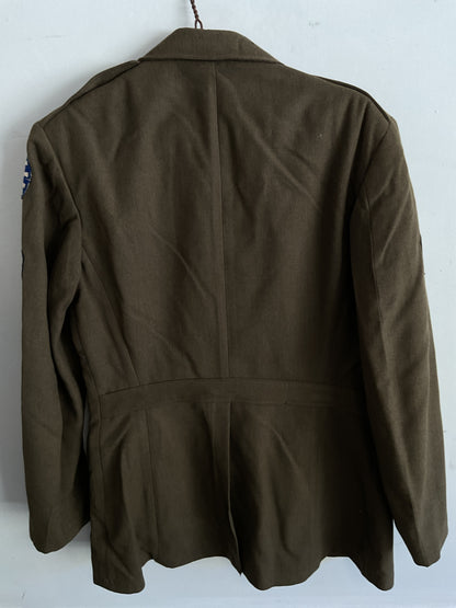 WWII U.S. Army 5th Air Corps Service Dress Jacket - Technician Third Grade with Ruptured Duck and Ribbon Bar - Size 39R