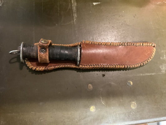 WWII Theatre Knife Black worn Handle with Ring