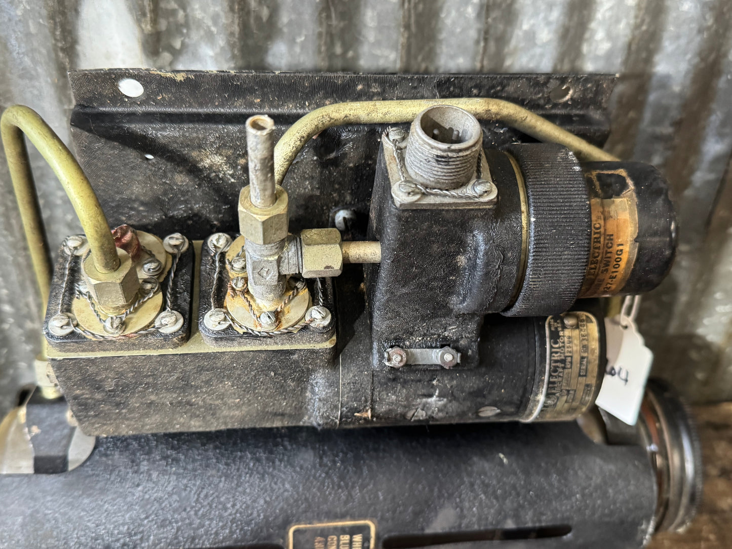 WWII General Electric Aircraft Hydraulic Pump Assembly with Pressure Switch
