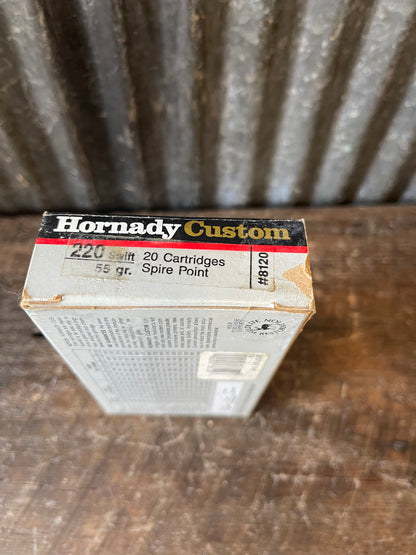 Hornady Custom .220 Swift 55gr Spire Point Ammunition – Full 20 Round Box – Multiple Available