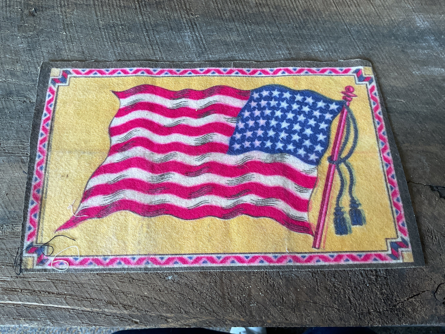 WWI Tobacco Felt Flag (approx 9x6)