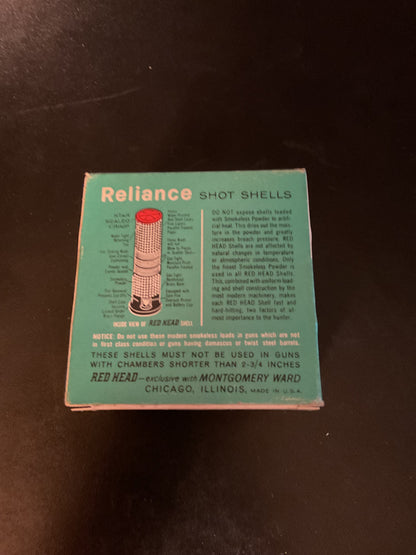 Vintage Red Head Reliance 12 Gauge Shot Shells — Full Box of 25