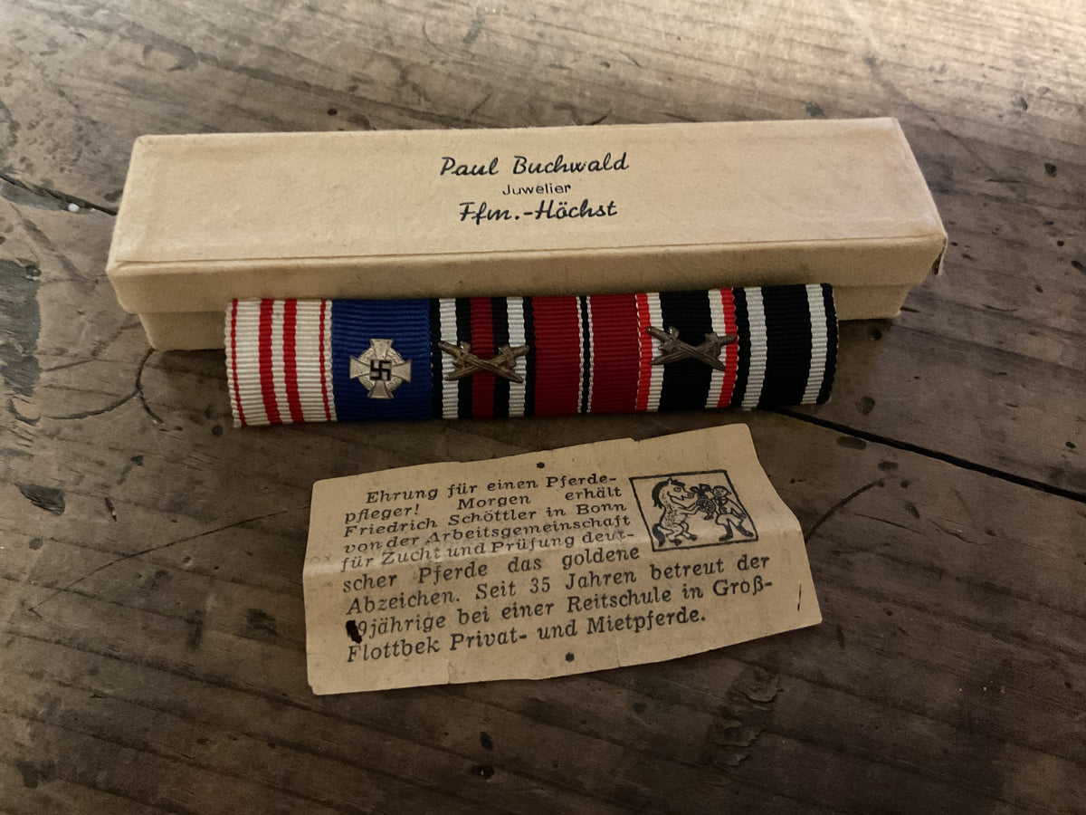 German WWII Six-Place Ribbon Bar w/ Paul Buchwald Box