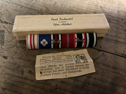 German WWII Six-Place Ribbon Bar w/ Paul Buchwald Box