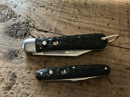 Vintage Schrade-Walden Automatic Switchblade Knife Pair-Walden, NY, USA-Matching Push Button Automatics