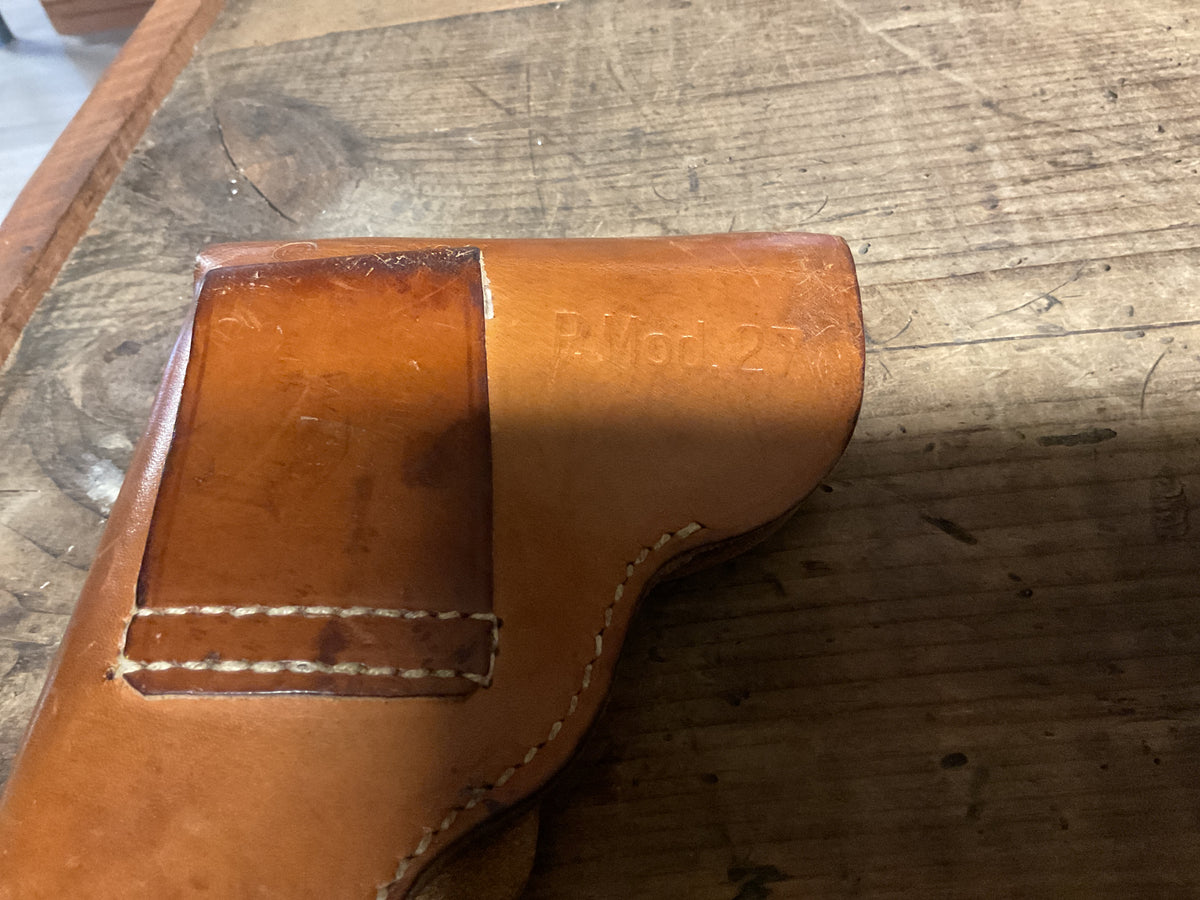 German 1941-Dated CZ Model 27 Leather Pistol Holster-WWII Pattern, CZ & Waffenamt Marks