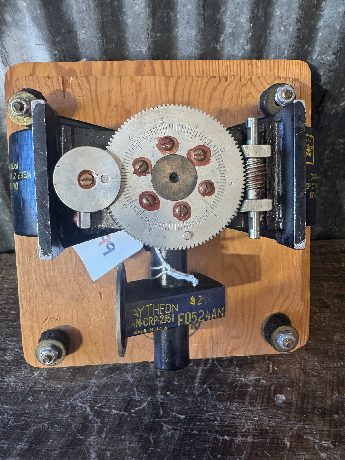 Vintage Raytheon JAN-CRP-2J51 Tunable Radar Magnetron with Mounting Board
