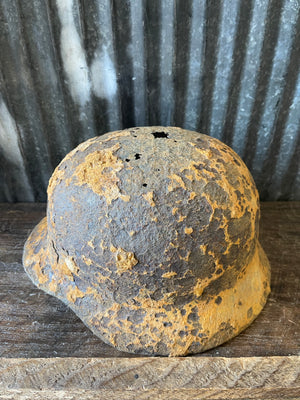 WWII German M35 Steel Helmet – Battlefield Relic / Excavated Example