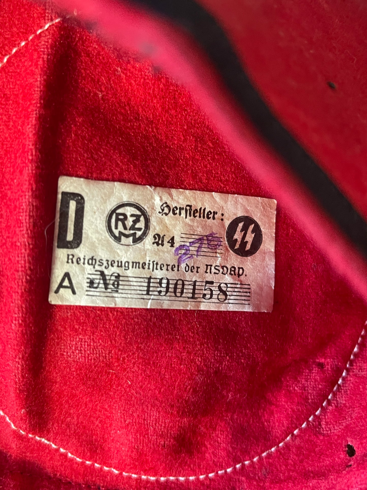 WWII German SS Wool Armband – RZM Tagged – Original Period Example