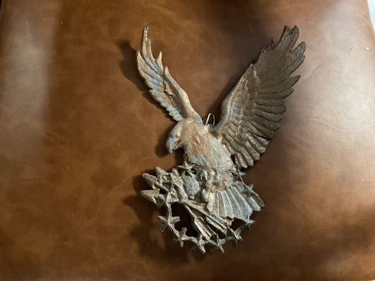 Original Cast Iron American Eagle Patriotic Wall Plaque