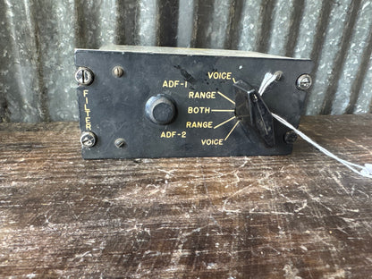 WWII Aircraft ADF Voice/Range Audio Selector Control Panel