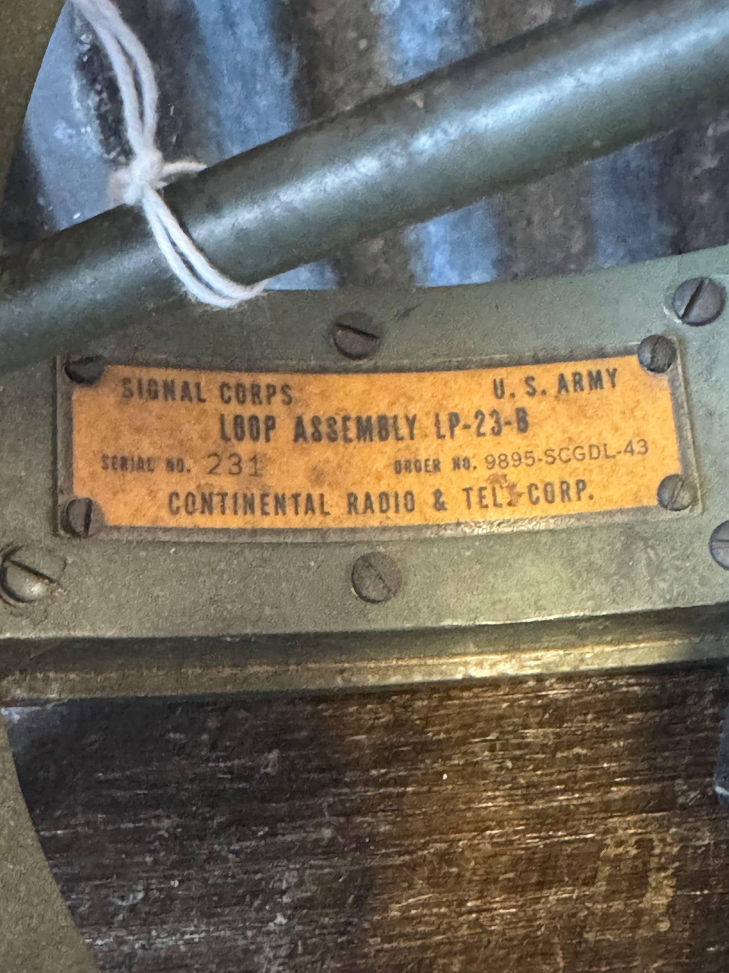 Original WWII U.S. Army Air Corps Radio Direction Finding (RDF) setup, used in aircraft for navigation and signal tracking.
