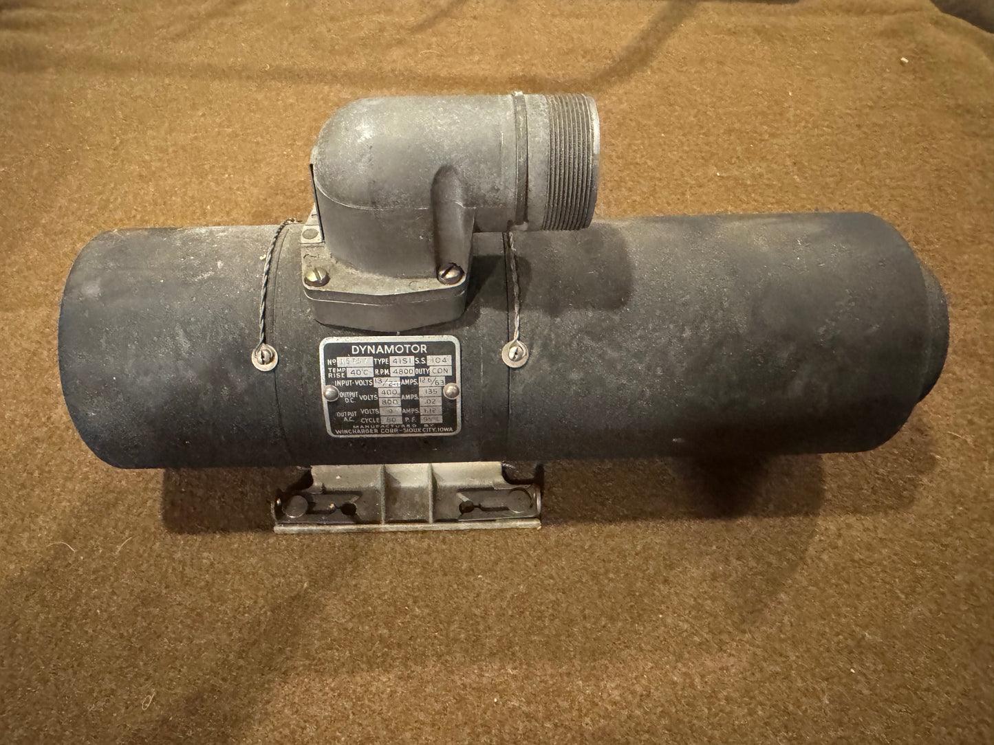 WWII U.S. Army Signal Corps PE-101-C Dynamotor Unit — General Electric / Wincharger