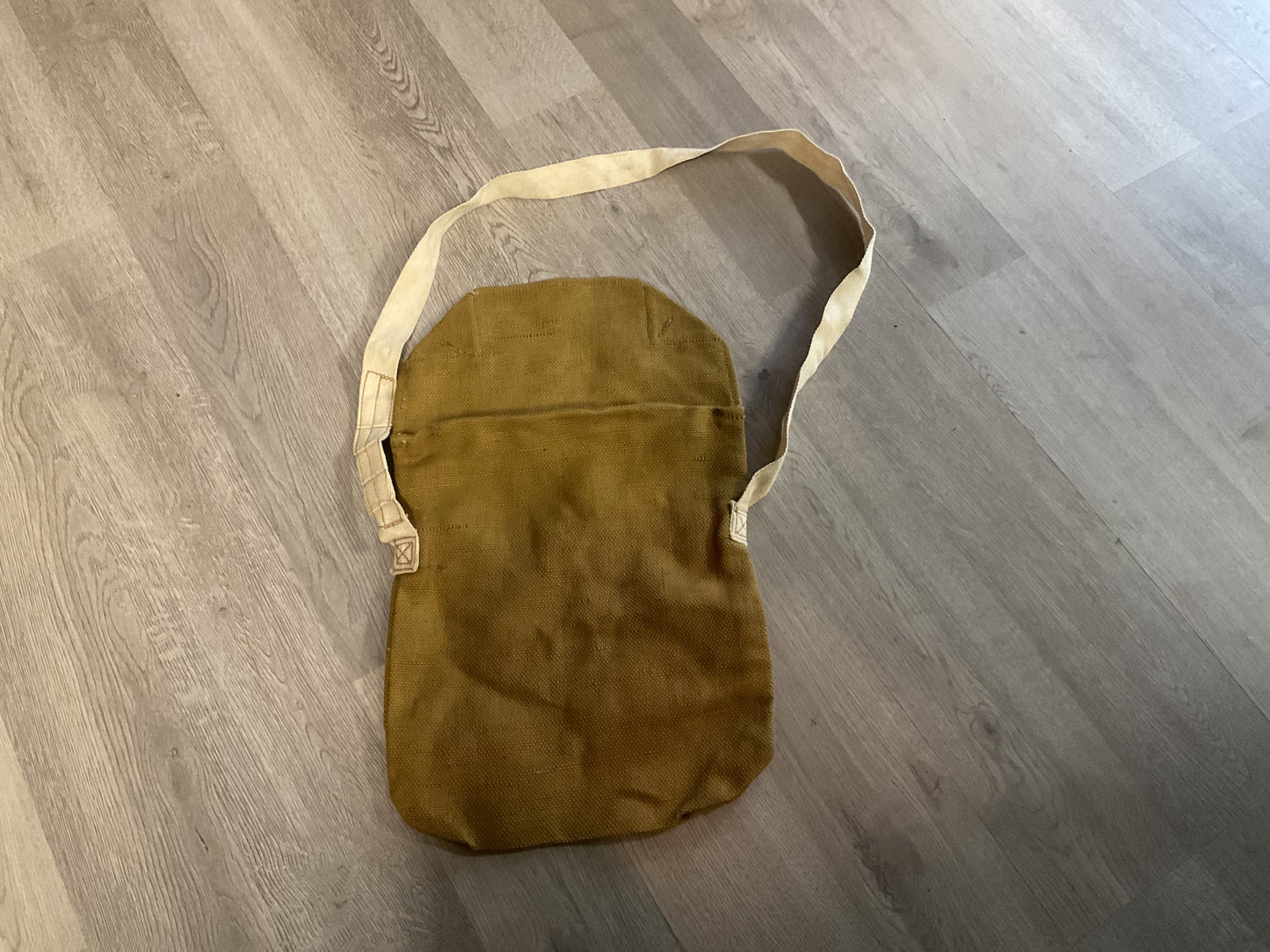 WWII Burlap Gas Mask Bag