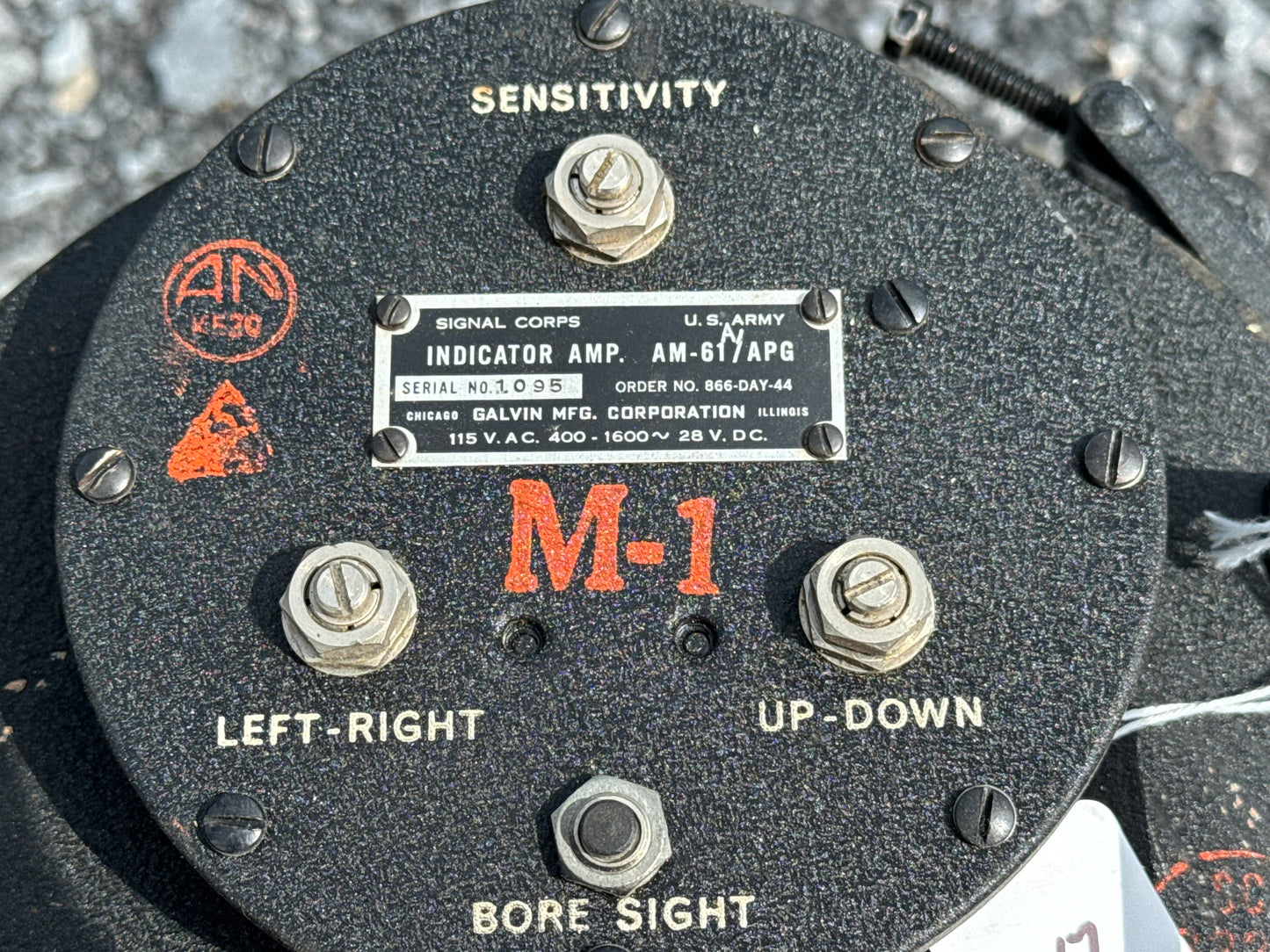 WWII U.S. Army AM-61/APG Indicator Amplifier – Galvin Mfg. Corp. – Aircraft Radar Component