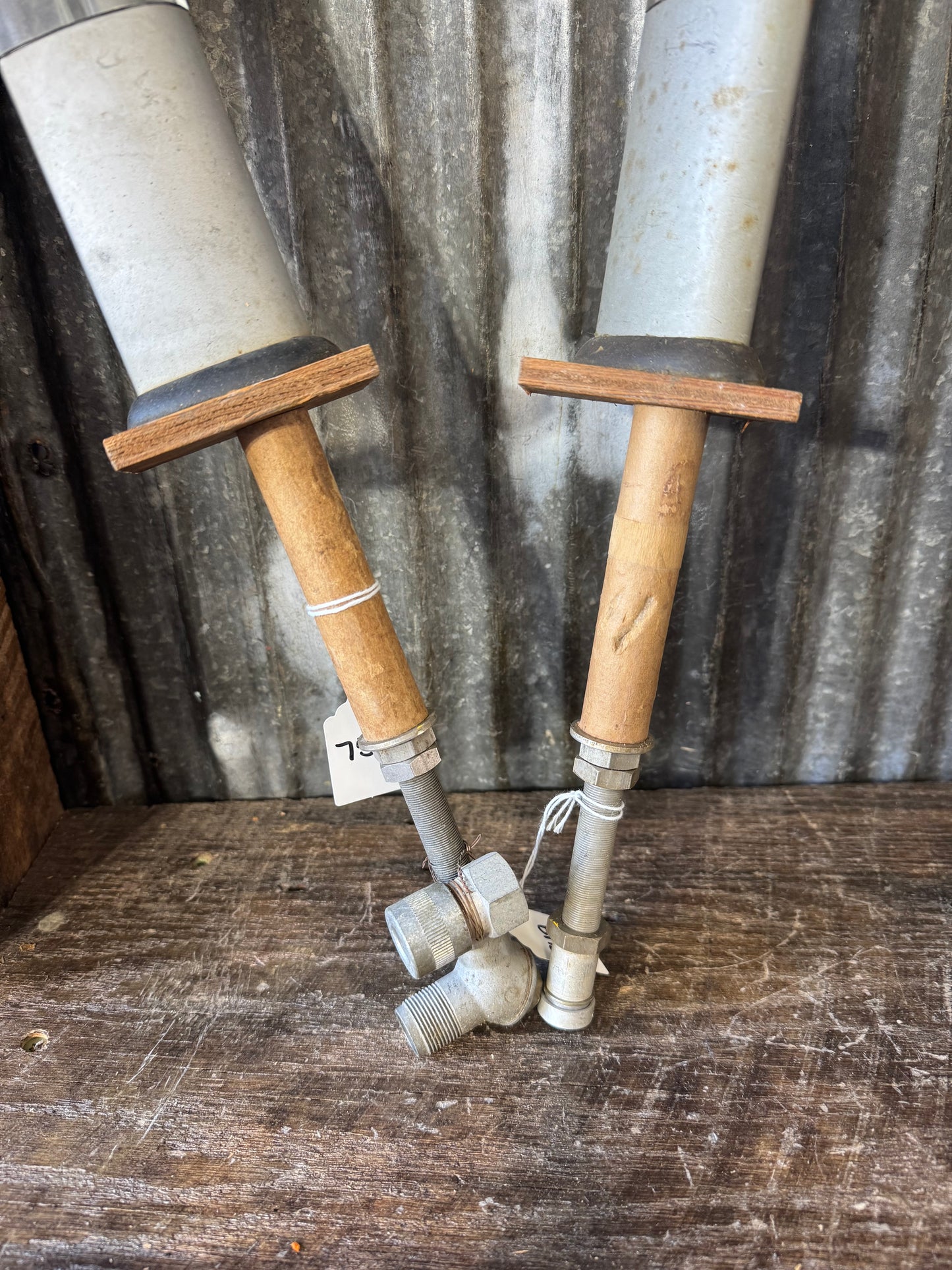 AN-40A / AN-40B Military Antenna Pair – Cold War Era Communications Antennas with Wooden Test Handles