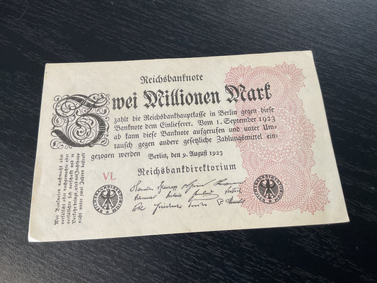 German 2 Million Mark Reichsbanknote 1923