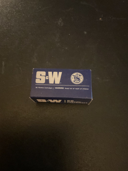 Vintage S&W Maxi-Velocity .22 Long Rifle Rimfire Cartridges — Full Box of 50