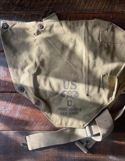 WWII Army Service Gas Mask Bag with Anti-Dim Cloth