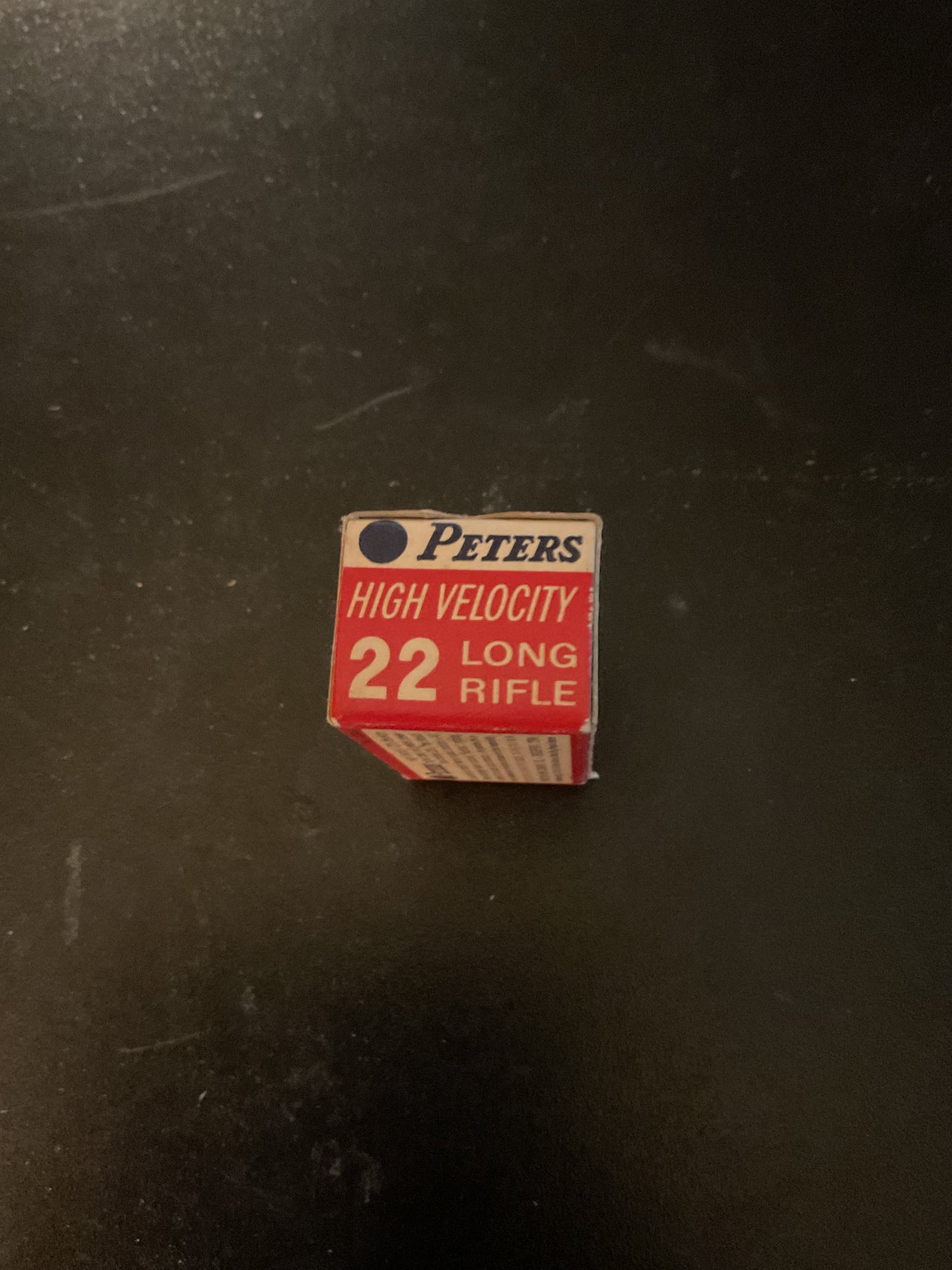 Vintage Peters High Velocity .22 Long Rifle Rimfire Cartridges — Full Box of 50