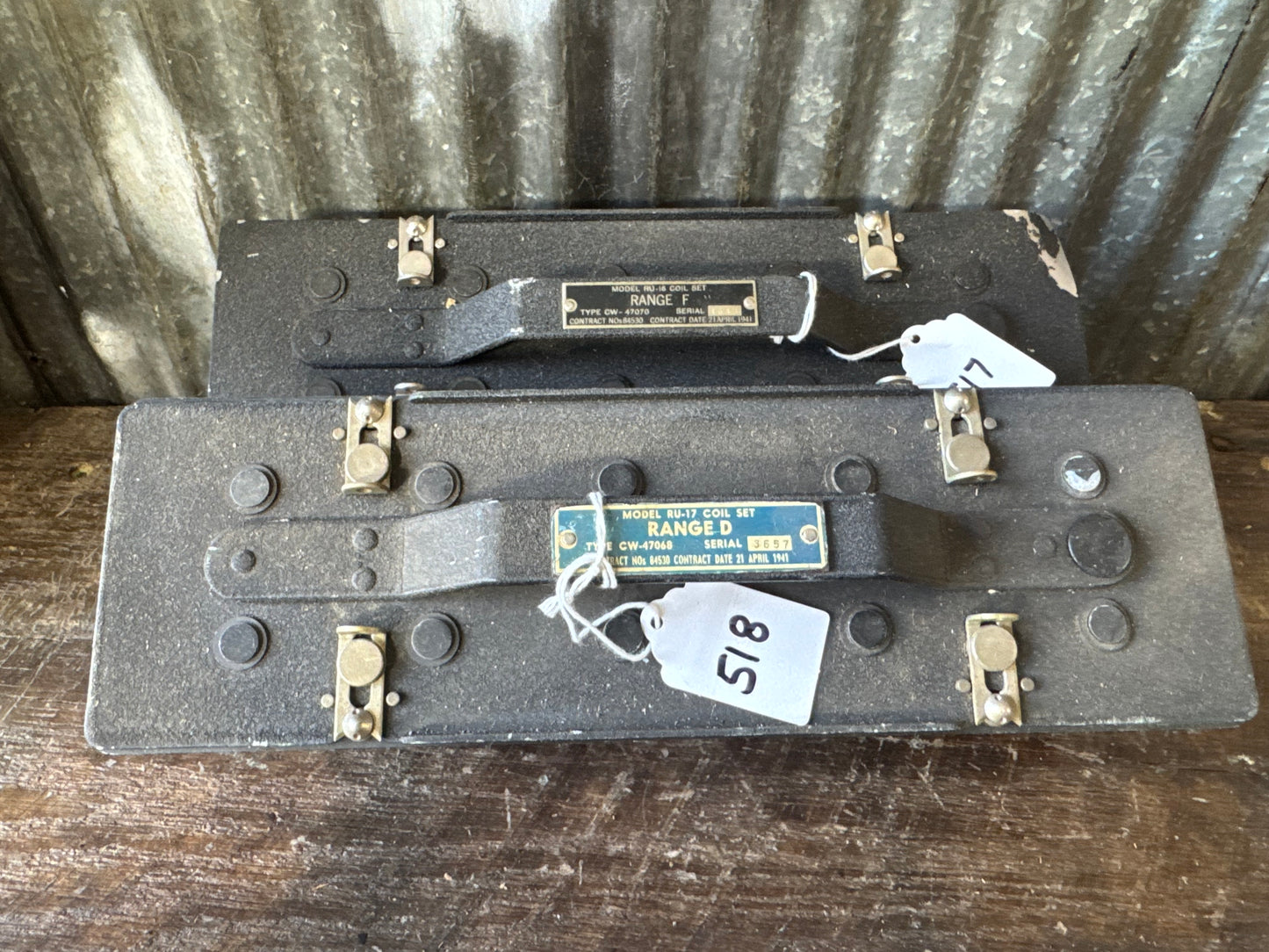 WWII U.S. Navy RU-16 Aircraft Radio Coil Set – Range D & F with CW-47029 Storage Container