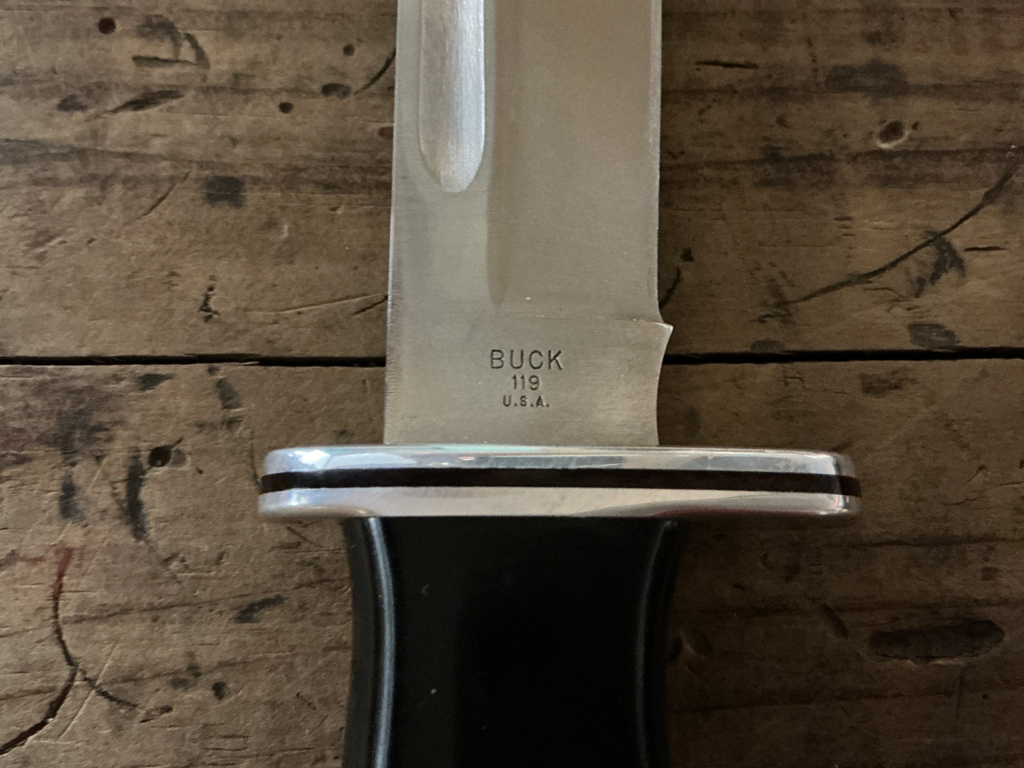 Vintage Buck Model 119 Special Fixed Blade Hunting Knife w/ Original Leather Sheath