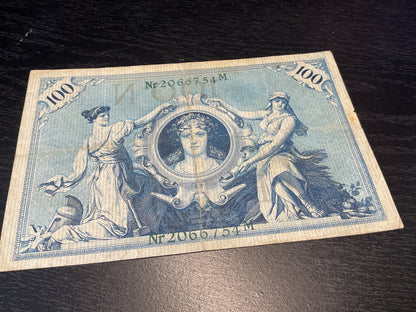 German 100 Marks Note Reichsbanknote 1908