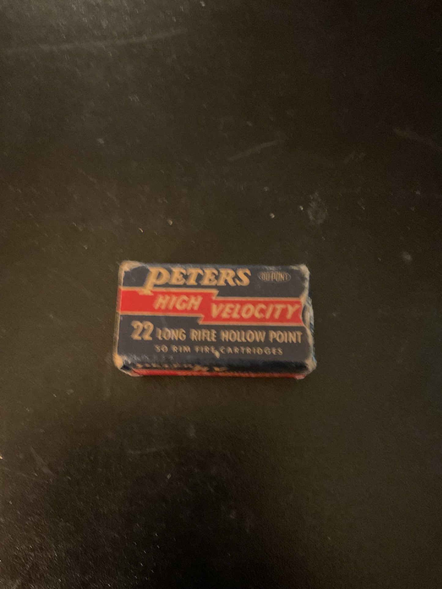 Vintage Peters High Velocity .22 Long Rifle Hollow Point Rimfire Cartridges — Full Box of 50