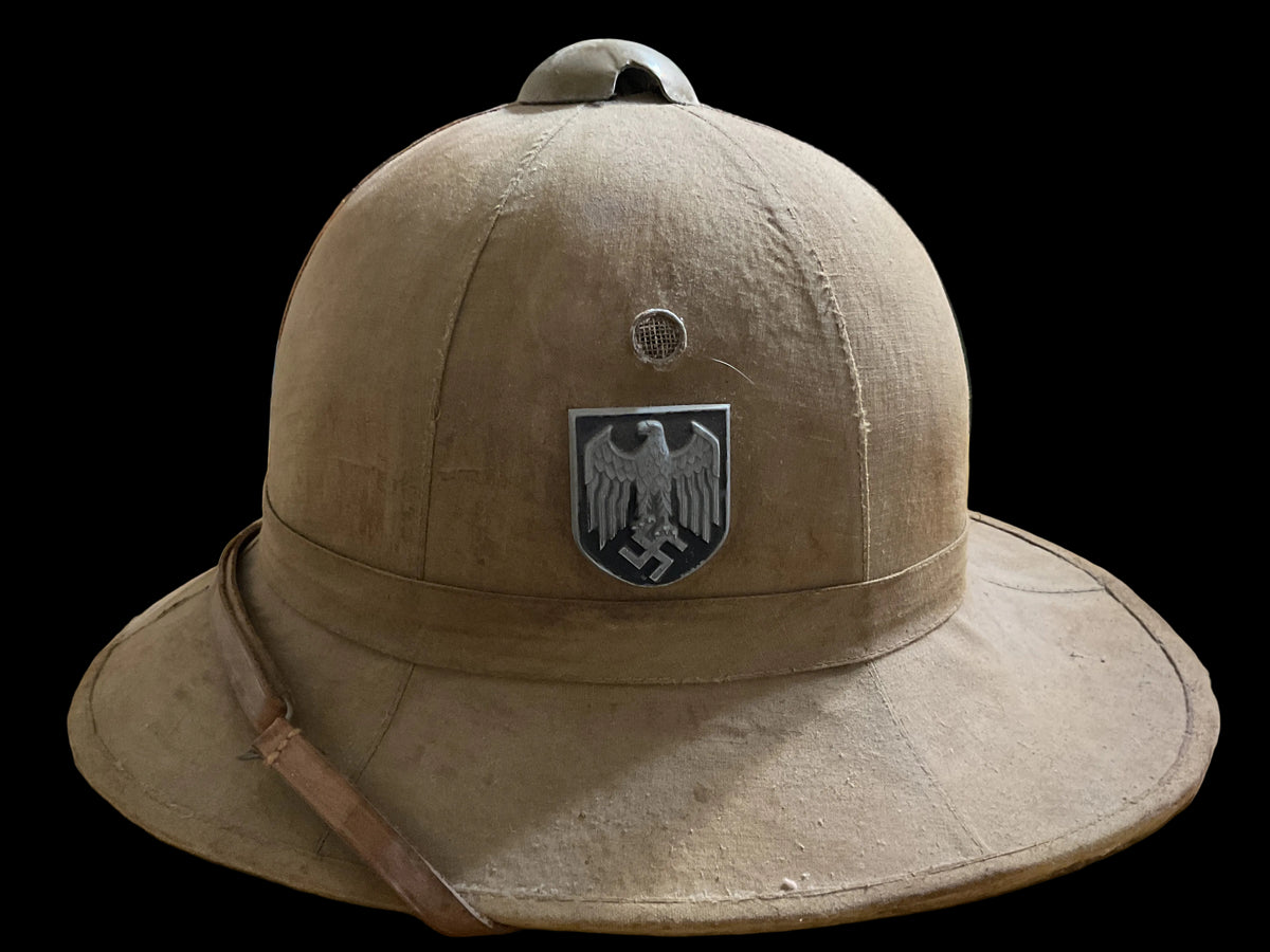 Reproduction WWII German Heer Tropical Pith Helmet-Afrika Korps Style-Tropenhelm-1944 Marked