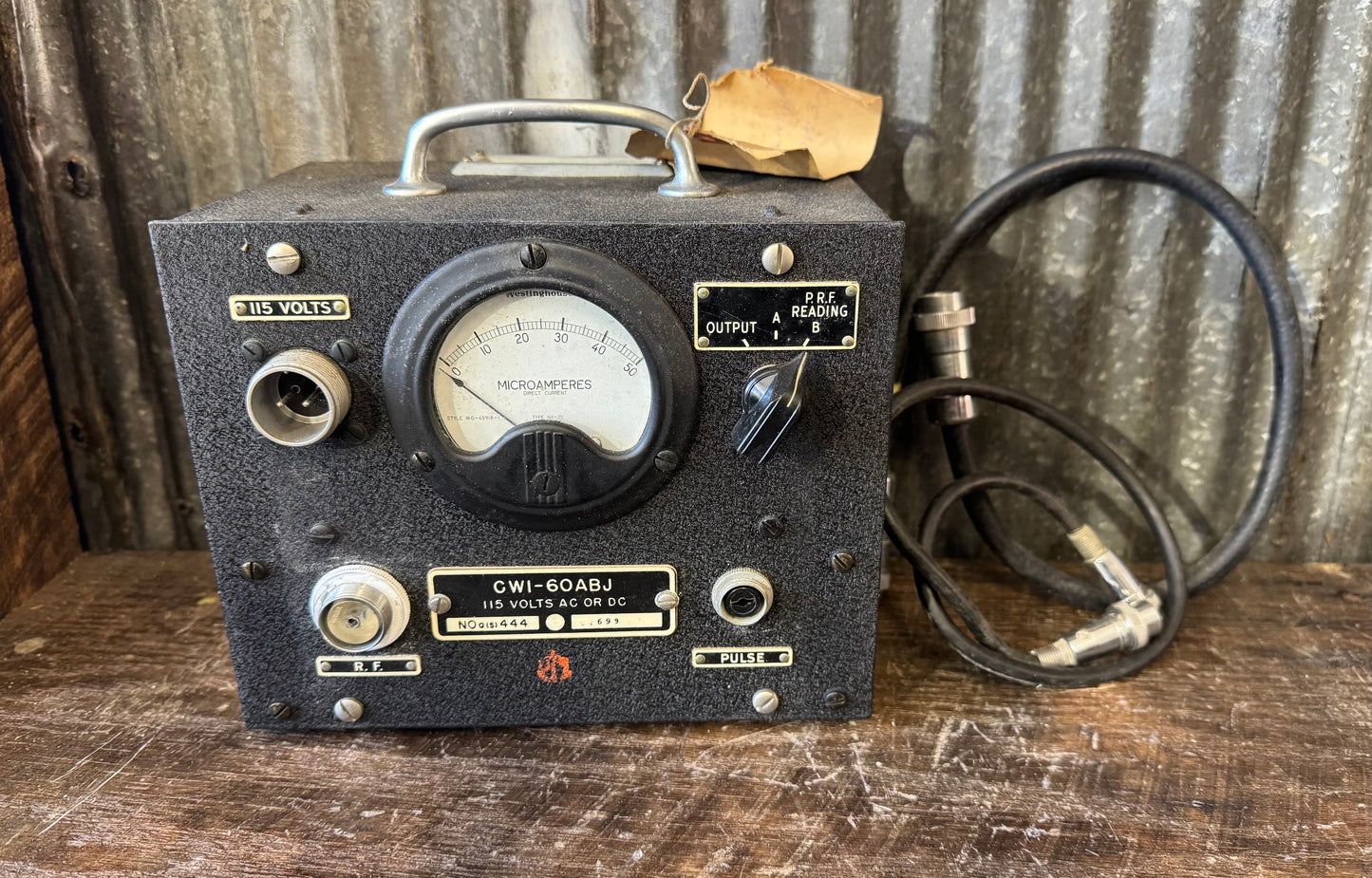 WWII Radar Test Set CWI-60ABJ (TS-20A) – Complete w/ Cable