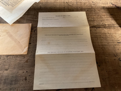 1919 Bradstreet Company Credit Inquiry-Indiana, Pa, Original Envelope & Forms. April 2, 1919