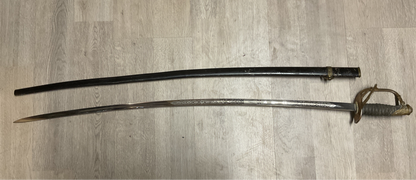 Antique U.S.Officer’s Saber Sword-Dehn & Co Baltimore-Etched Blade With Scabbard