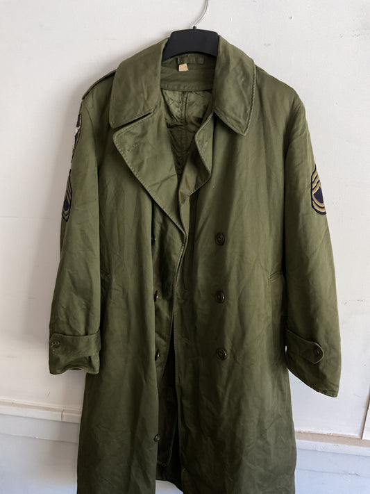 Korean War-Era U.S. Army 2nd Infantry Division Overcoat - Sergeant Rank - Size Regular/Medium