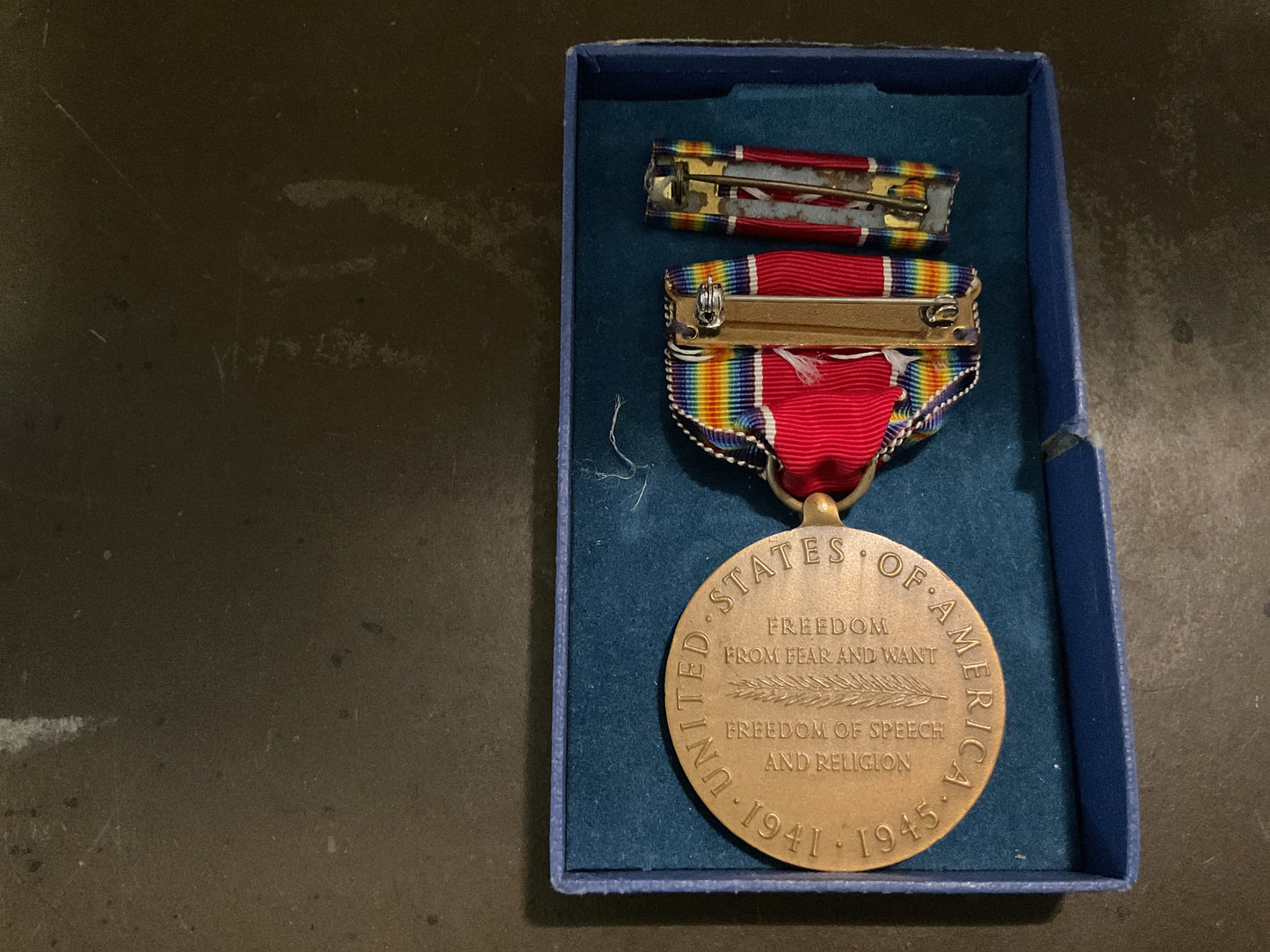 WWII Victory Medal & Ribbon in Box