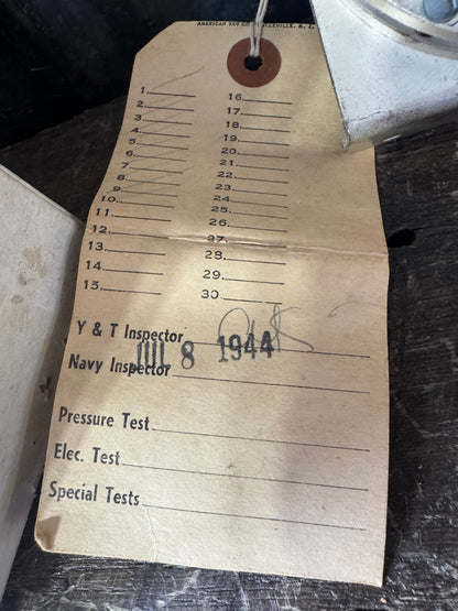 WWII Yale Beacon Meter – Original Box and 1944 Inspection Tag