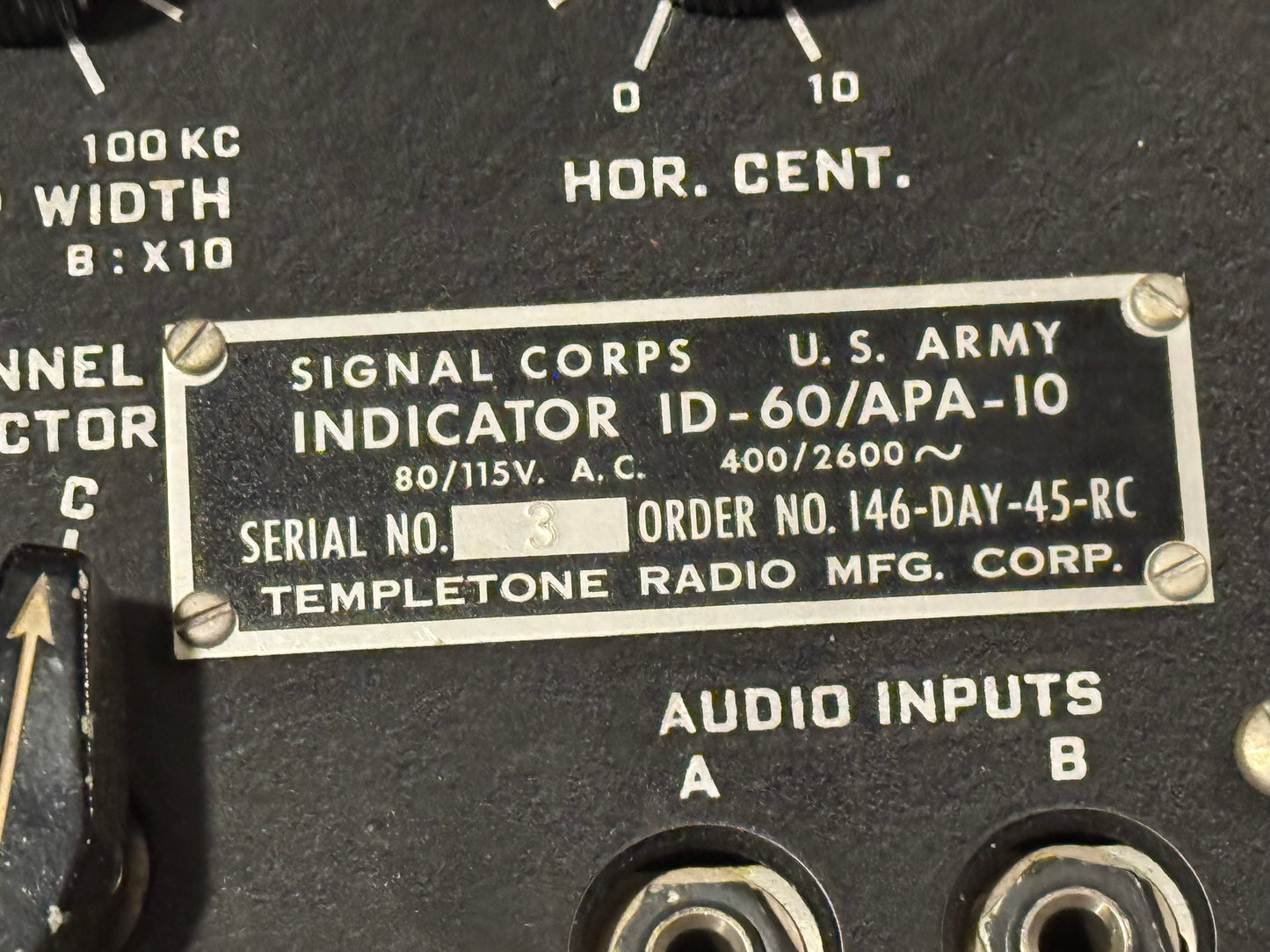 Original WWII-era U.S. Army Signal Corps Indicator ID-60/APA-10