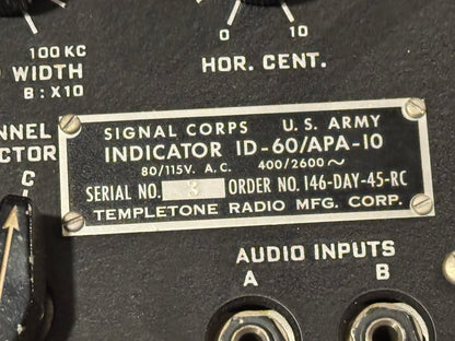 Original WWII-era U.S. Army Signal Corps Indicator ID-60/APA-10